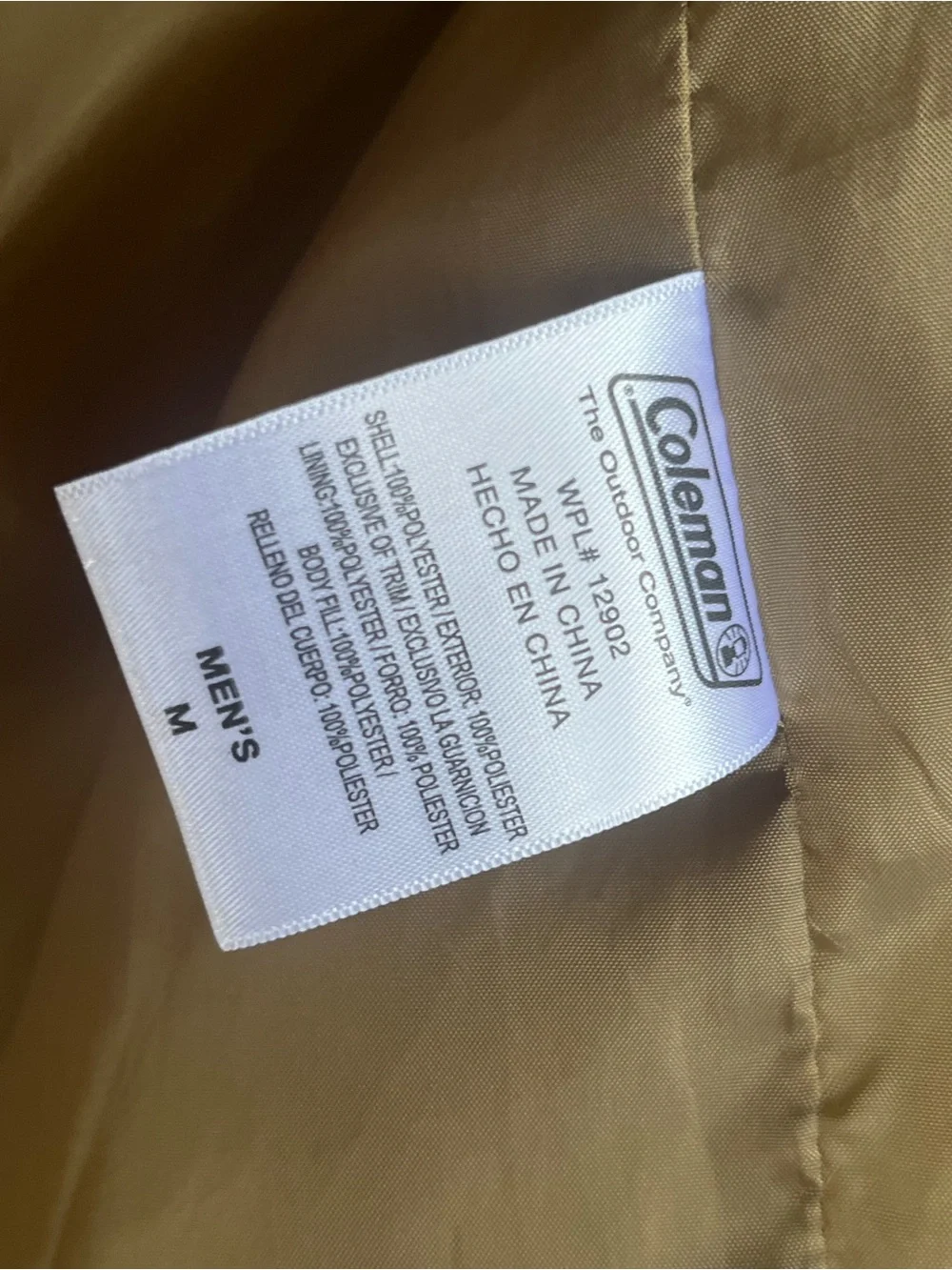 Coleman Quilted Brown Puffer Vest  Camping Outdoors Medium